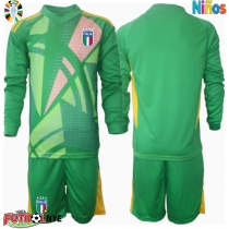 Camiseta Italia Portero Visitante Equipación para niños Eurocopa 2024 manga larga (+ pantalones cortos)
